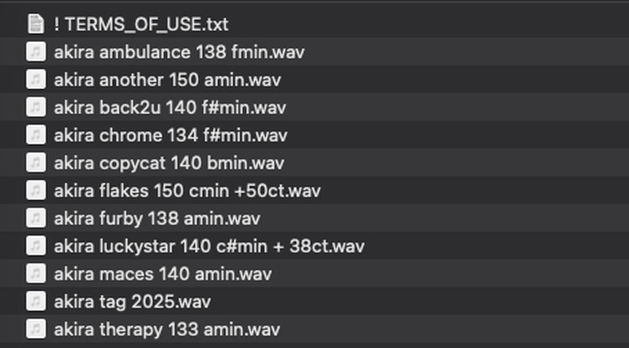The Groupware kit folder, showing 10 labelled WAV files